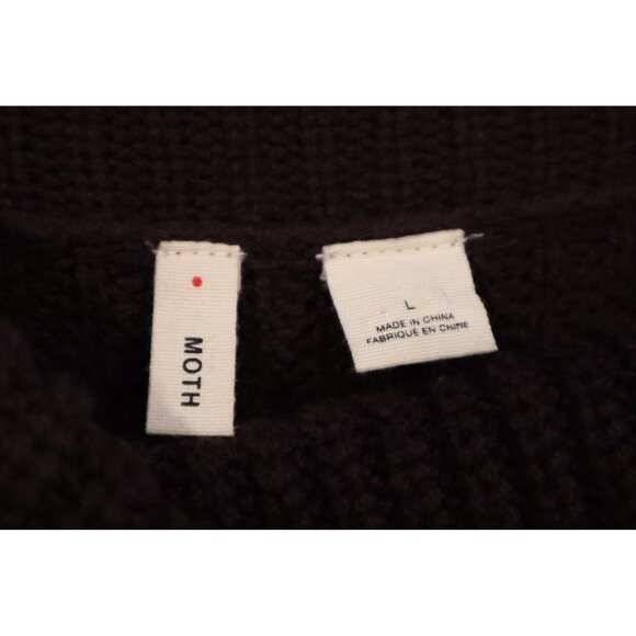 Anthropologie MOTH High Low Turtleneck Sweater Size L  Color Eggplant - Picture 3 of 8